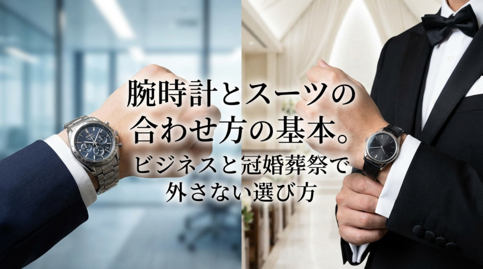 腕時計とスーツの合わせ方の基本。ビジネスと冠婚葬祭で外さない選び方