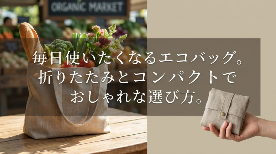 毎日使いたくなるエコバッグ。折りたたみとコンパクトでおしゃれな選び方。