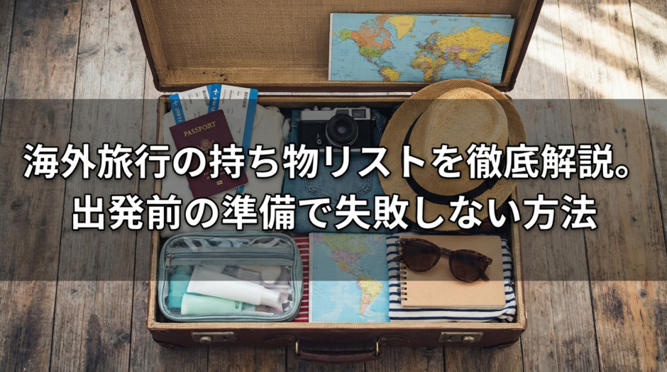 海外旅行の持ち物リストを徹底解説。出発前の準備で失敗しない方法
