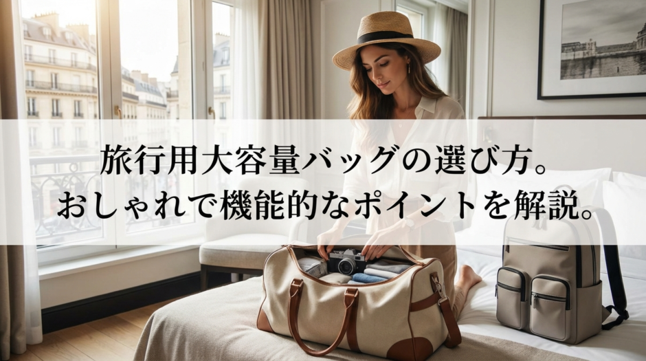 旅行用大容量バッグの選び方。おしゃれで機能的なポイントを解説。