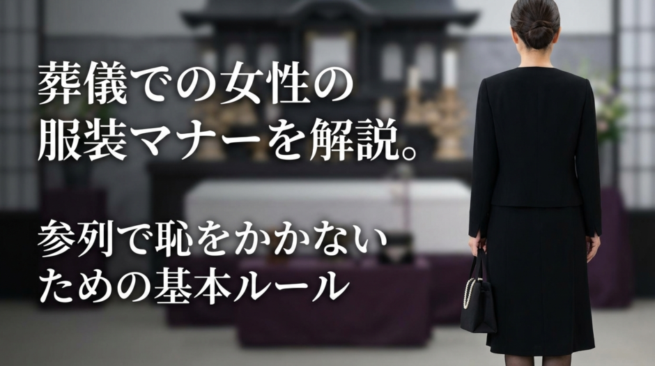 葬儀での女性の服装マナーを解説。参列で恥をかかないための基本ルール