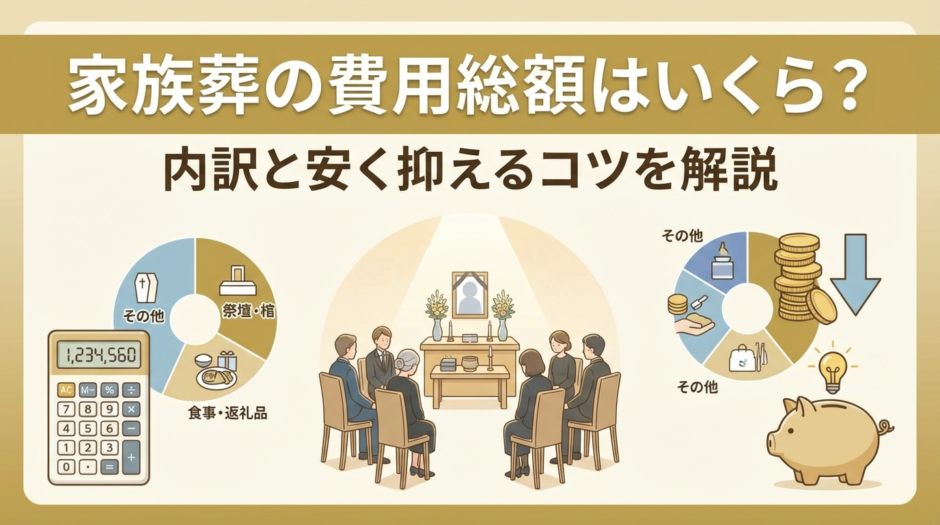 家族葬の費用総額はいくら？内訳と安く抑えるコツを解説