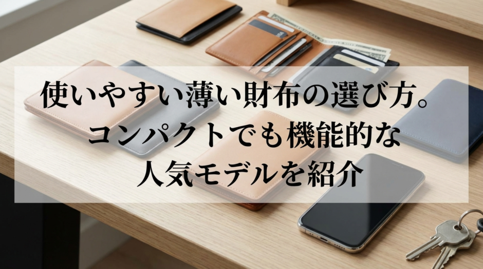 使いやすい薄い財布の選び方。コンパクトでも機能的な人気モデルを紹介