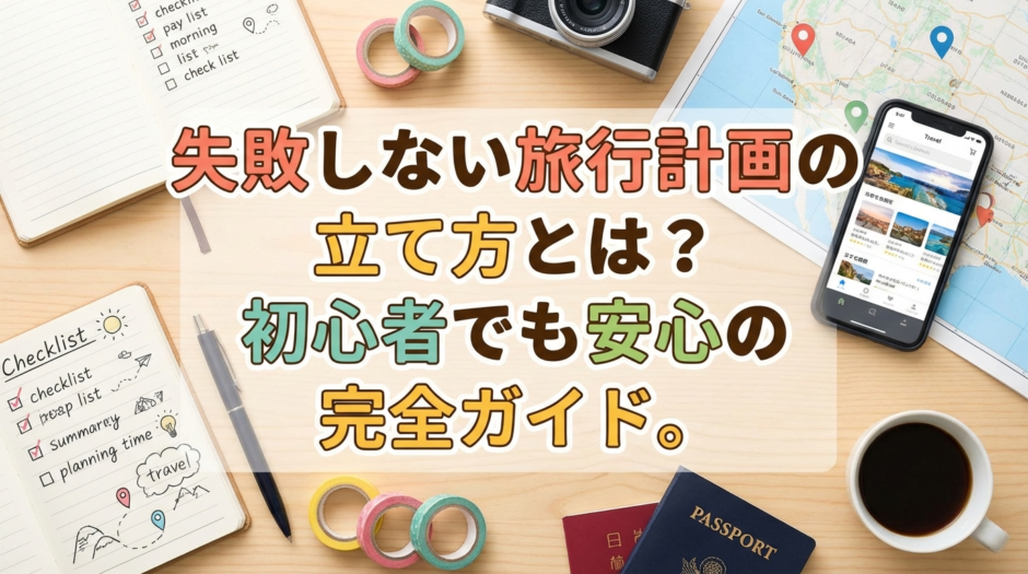 失敗しない旅行計画の立て方とは？初心者でも安心の完全ガイド。