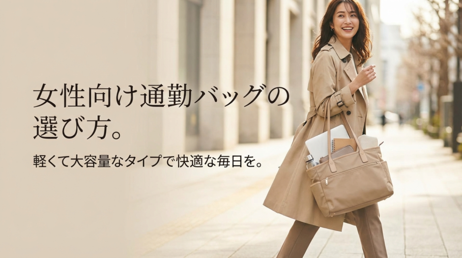 女性向け通勤バッグの選び方。軽くて大容量なタイプで快適な毎日を。