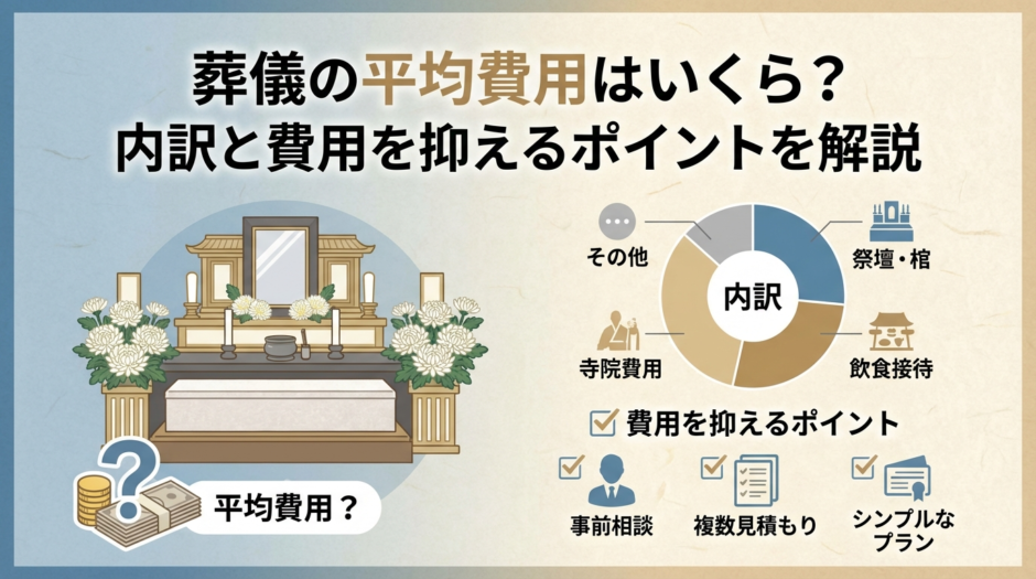 葬儀の平均費用はいくら？内訳と費用を抑えるポイントを解説